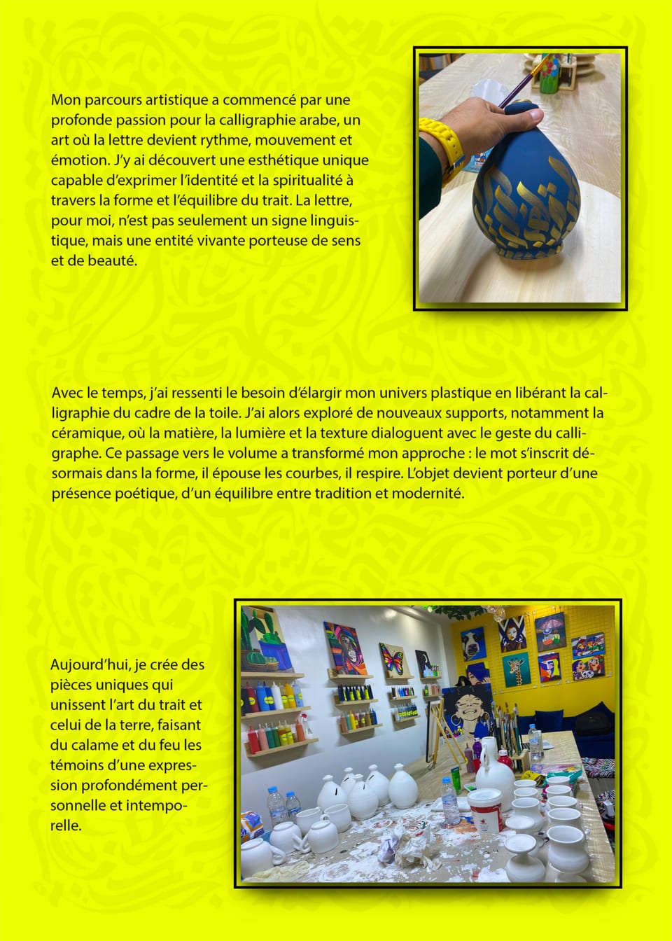 Peinture sur céramique dans l'atelier