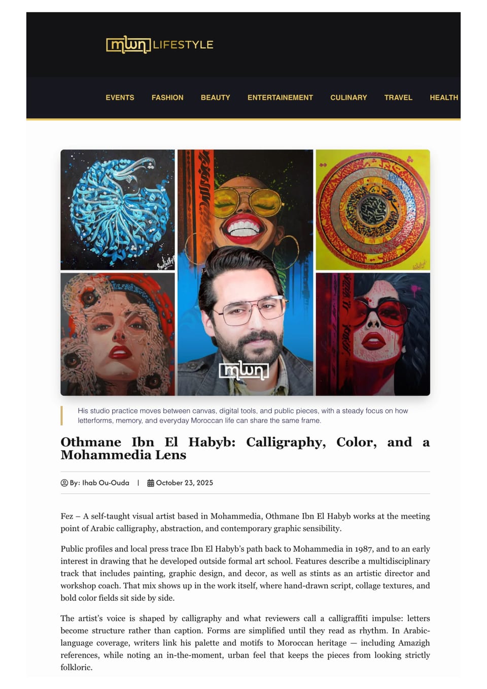 Othmane Ibn El Habyb: Calligraphy, Color, and a Mohammedia Lens