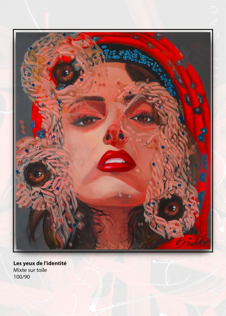 Les yeux de l'identité — Othmane Ibnelhabyb, technique mixte sur toile