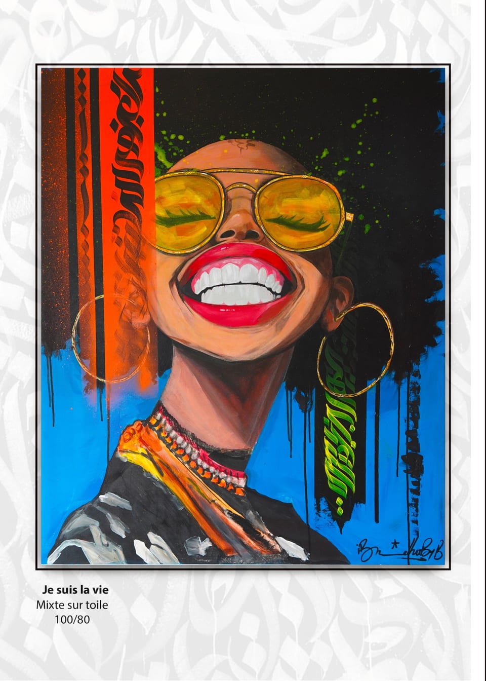 Je suis la vie — Othmane Ibnelhabyb, technique mixte sur toile