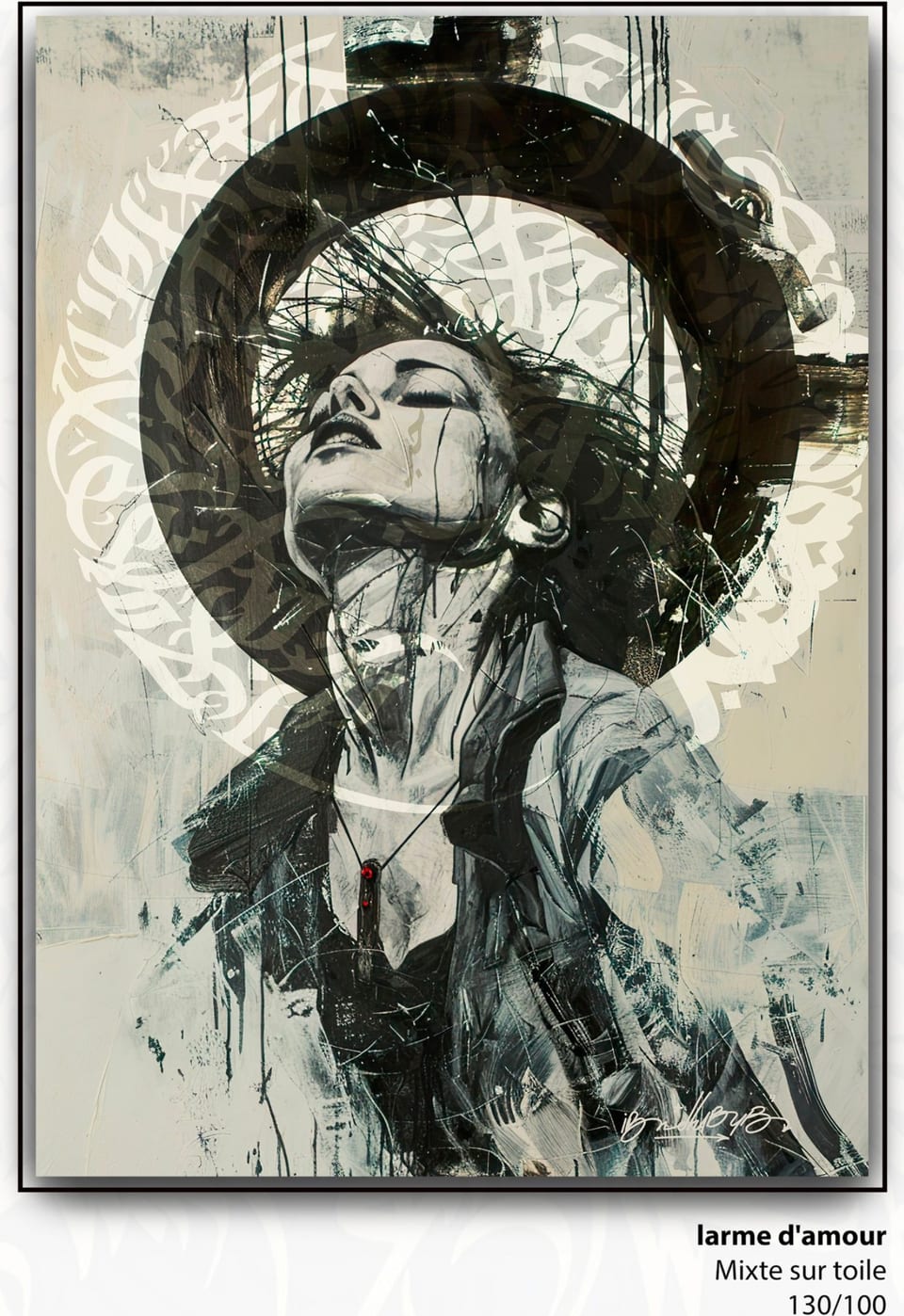 Larme d'amour — Othmane Ibnelhabyb, technique mixte sur toile
